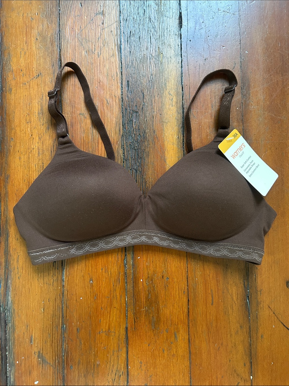 Warners Cloud 9° 36a Super Soft Wireless Lightly Lined Comfort Bra in Brown - Picture 4 of 7